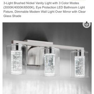 Two sets of three LED Bubble light bathroom vanity lights.